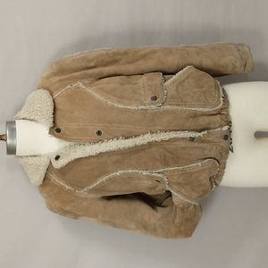 Vintage 70's Leather Bomber Jacket Faux Shearling Juniors by SplitEndLtd Pockets